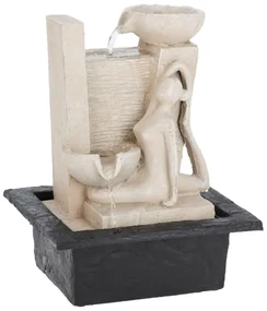 Záhradná fontána s osvetlením Yogi1, 21,5x18x28,5 cm, polistone, béžová