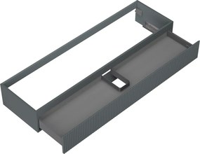 Mexen Rivel, kúpeľňová skrinka 160 cm, 1 zásuvka, drážkovaná, grafitová matná, 91A20-16023-1-BF66