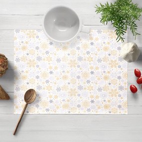 Biante Vianočné dekoračné prestieranie na stôl PML-040 Sivé a béžové vločky 35x45 cm