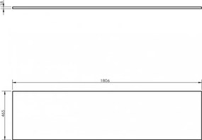 Mexen Uni, pracovná doska 180 cm, sivá matná, 91AXX-1804-464-18-62