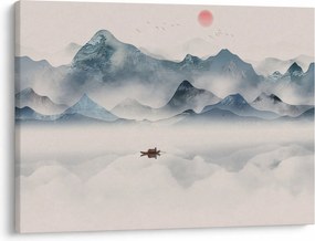 Obraz - Údolie modrých hôr (70x50 cm)