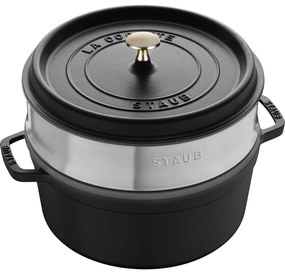 Staub Hrniec STAUB okrúhly 26 cm čierny s parákom 5,2l