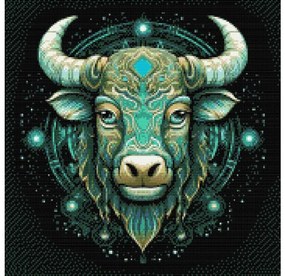 Gario Diamantové maľovanie Býk/Taurus Rozmery: 50 x 50 cm, Rámovanie: S vnútorným rámom, Diamanty: Štvorcové