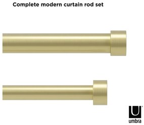 Oceľová roztiahnuteľná dvojitá garniža 168 - 305 cm Cappa - Umbra