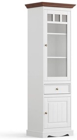 PROXIMA.store - Rustikálna vitrína 2s.1 - BELLUNO ELEGANTE FARBA: biela - orech