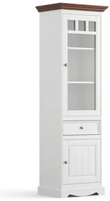 PROXIMA.store - Rustikálna vitrína 2s.1 - BELLUNO ELEGANTE FARBA: biela - orech