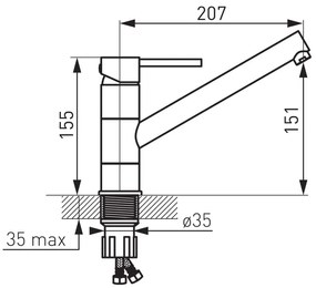 F-Design Flusso, stojanková drezová batéria, chróm lesklý, FD1-FLS-4-11