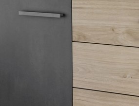 Komoda so zásuvkami Brüssel 120 cm, kamenný dub/šedá