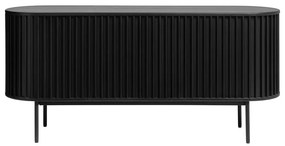 Čierna nízka komoda v dekore duba s posuvnými dverami 73x160 cm Siena – Unique Furniture