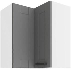 Horná rohová kuchynská skrinka Lucid 60x60 GN-72 2F (90°) (korpus: biela + front: mdf dustgrey). Akcia -6%. Vlastná spoľahlivá doprava až k Vám domov. 1134728