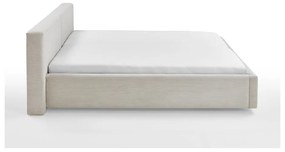 Béžová čalúnená dvojlôžková posteľ s úložným priestorom s roštom 160x200 cm Cube – Meise Möbel