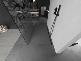 Mexen Kioto, sprchová zástena Walk-In 110 x 200 cm, 8mm číre sklo biely vzor, grafitový profil, 800-110-002-95-85