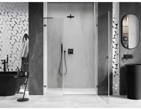 Mexen Lunar-B, L Otočné pravé sprchové dvere 135 cm, 8mm číre sklo, grafitový profil, 832SL-135-050-95-00-P
