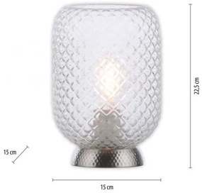 JUST LIGHT. 14906-55 - Stolná lampa REISHI 1xE27/40W/230V chróm