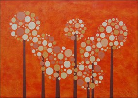 Sklenený obraz - Oranžový les (70x50 cm)