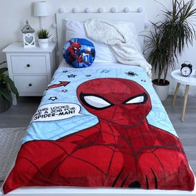 DETSKÁ FLEECOVÁ DEKA SPIDERMAN 100X150 CM VZOROVANÁ