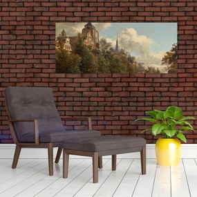 Obraz - Jan van der Heyden, View Down a Dutch Canal, reprodukcia (120x50 cm)