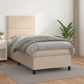 Boxspring posteľ s matracom kapučínová 80x200 cm umelá koža 3142754
