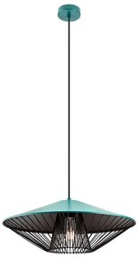 Redo 01-3010 - Závesný luster GRILL na lanku 1xE27/42W/230V Ø 49,5 cm čierna/tyrkysová