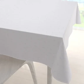 Biante Teflónový štvorcový obrus TF-011 Popínavé lístky - studená biela 130x130 cm