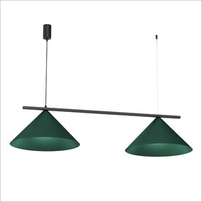 Závesné svietidlo Capital, 2x zelené kovové tienidlo, (fi 46cm), gr