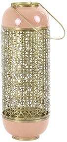 Ružovo-zlatý kovový lampáš Rohit rose - Ø 16*44 cm