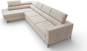 Rohová sedačka Nardo Maxi s funkciou spania ľavá - béžový plyš Pretty 03