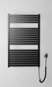 Aqualine Sapho, TONDI-E elektrické vykurovacie teleso, rovné, 600x970 mm, 400W, čierna matná, DE466T