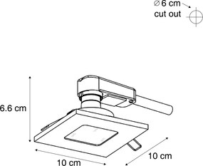 Sada 6 moderných zapustených bodových svetiel tmavý bronz štvorcové IP44 - Qure
