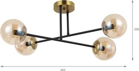 Brilagi - Prisadený luster MALIVA 4xE14/15W/230V zlatý