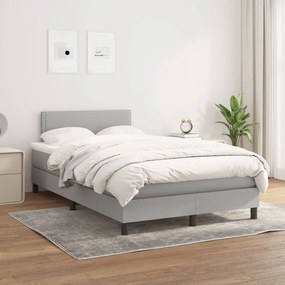 Boxspring posteľ s matracom bledosivá 120x200 cm látka 3139961