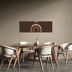 Obraz - Oranžové oblúky N⁰1 (s hodinami) (90x30 cm)