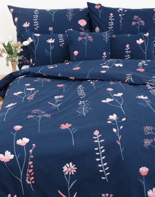 Predĺžené bavlnené obliečky Renforcé – Vlčie maky tmavo modré