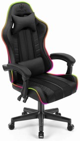 Herná stolička Hell's Chair HC- 1004  LED BLACK Black FABRIC