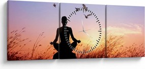 Obraz - Meditácia (s hodinami) (90x30 cm)