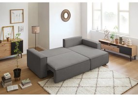 Sivá variabilná rozkladacia rohová pohovka Nihad – Bobochic Paris