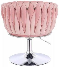 LuxuryForm DESIGN Stolička NORDEN VELUR na striebornom tanieri - ružová