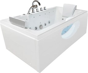 BPS-koupelny Hydromasážna vaňa HYD-IR933C-WH 170x84 BIELA s ohrevom vody