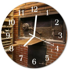 Sklenené hodiny okrúhle Chlieb chleba fi 30 cm