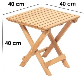 Záhradný stolík 40x40 cm bukové drevo