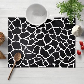 Biante Zamatové prestieranie na stôl Tamara TMR-015 Čiernobiely žirafí vzor 30x40 cm