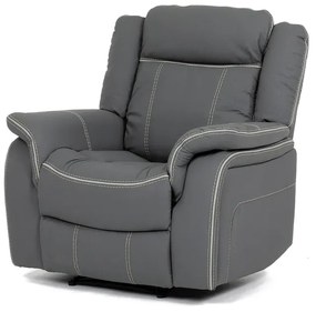 TV a relaxační křeslo s elektrickým ovládáním, potah šedá ekokůže
