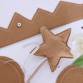 Ľanová kúzelná palička karamelová so striebrom