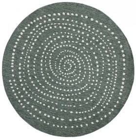 NORTHRUGS - Hanse Home koberce Kusový koberec Twin-Wendeteppiche 103111 grün creme – na von aj na doma - 200x200 (priemer) kruh cm
