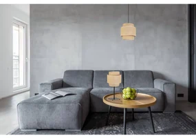 Stolná lampa Boho, 1x jutové tienidlo, (výber z 2 farieb konštrukcie)