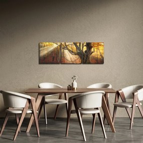 Obraz - Jesenný svit (s hodinami) (90x30 cm)