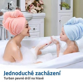 Zaparkorun Rýchloschnúci turban na hlavu pre dospelých - ružová