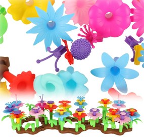 KIK Kreatívna stavebnica Kvetinová záhrada 104 dielov – plastové bloky pre deti 3+