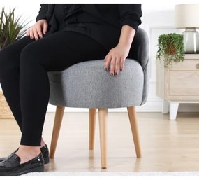 Taburet NIKI, priemer 46 cm, sivý