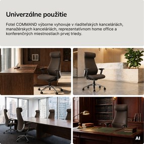 Kreslo kancelárske čalúnené riaditeľské hnedé: COMMAND